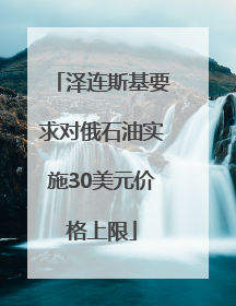 泽连斯基要求对俄石油实施30美元价格上限