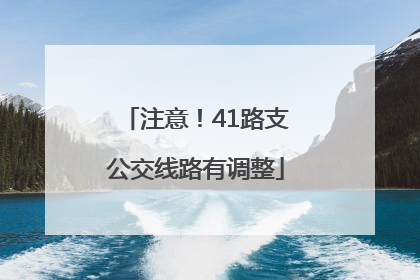 注意！41路支公交线路有调整