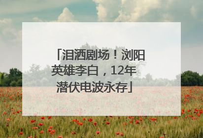 泪洒剧场！浏阳英雄李白，12年潜伏电波永存