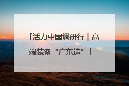 活力中国调研行｜高端装备“广东造”