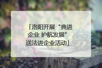 洛阳开展“典进企业 护航发展”送法进企业活动