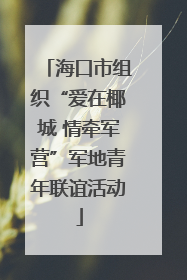 海口市组织“爱在椰城 情牵军营”军地青年联谊活动