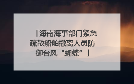 海南海事部门紧急疏散船舶撤离人员防御台风“蝴蝶”