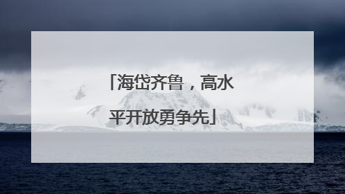 海岱齐鲁，高水平开放勇争先