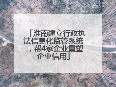 淮南建立行政执法信息化监管系统，帮4家企业重塑企业信用