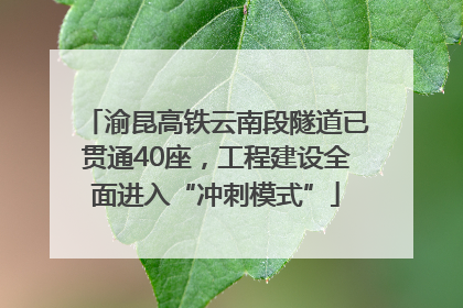 渝昆高铁云南段隧道已贯通40座，工程建设全面进入“冲刺模式”