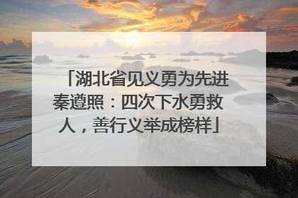 湖北省见义勇为先进秦遵照：四次下水勇救人，善行义举成榜样