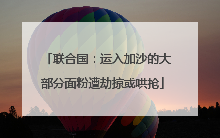 联合国：运入加沙的大部分面粉遭劫掠或哄抢