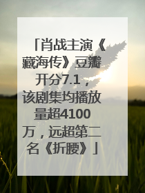 肖战主演《藏海传》豆瓣开分7.1，该剧集均播放量超4100万，远超第二名《折腰》