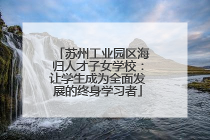 苏州工业园区海归人才子女学校：让学生成为全面发展的终身学习者