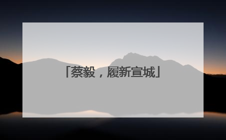 蔡毅，履新宣城