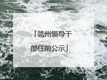 赣州领导干部任前公示