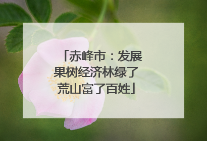 赤峰市：发展果树经济林绿了荒山富了百姓