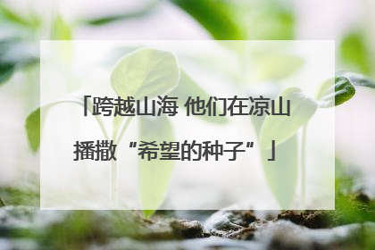 跨越山海 他们在凉山播撒“希望的种子”