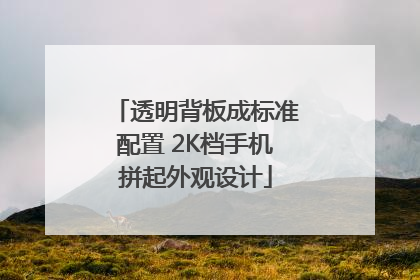 透明背板成标准配置 2K档手机拼起外观设计
