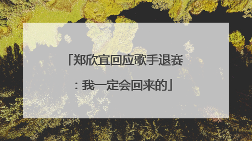 郑欣宜回应歌手退赛：我一定会回来的