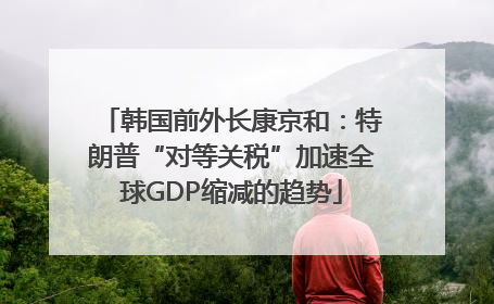 韩国前外长康京和：特朗普“对等关税”加速全球GDP缩减的趋势