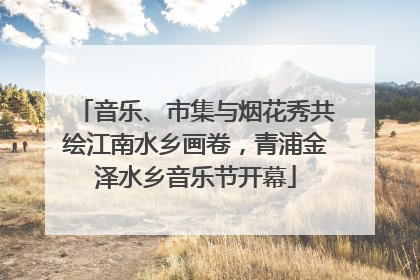 音乐、市集与烟花秀共绘江南水乡画卷，青浦金泽水乡音乐节开幕