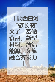 陕西白河“链长制”火了！富硒食品、新型材料、清洁能源、文旅融合齐发力
