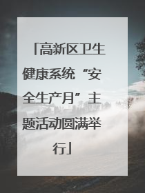 高新区卫生健康系统“安全生产月”主题活动圆满举行