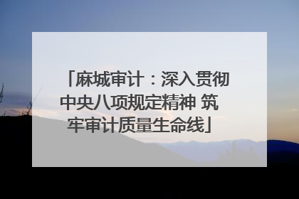 麻城审计：深入贯彻中央八项规定精神 筑牢审计质量生命线