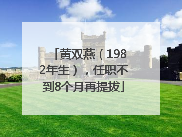 黄双燕（1982年生），任职不到8个月再提拔