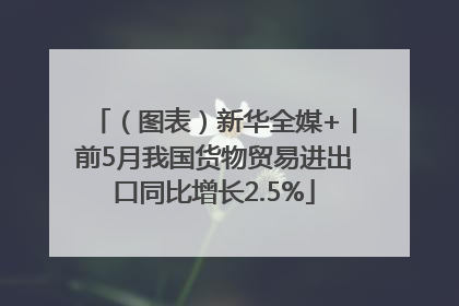 （图表）新华全媒+丨前5月我国货物贸易进出口同比增长2.5%