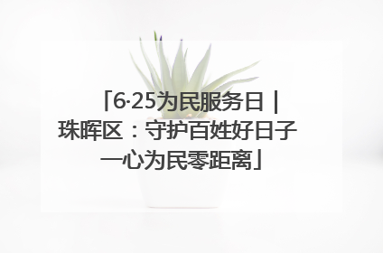 6·25为民服务日｜珠晖区：守护百姓好日子 一心为民零距离