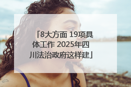 8大方面 19项具体工作 2025年四川法治政府这样建