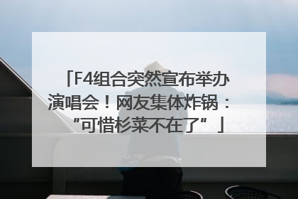 F4组合突然宣布举办演唱会！网友集体炸锅：“可惜杉菜不在了”