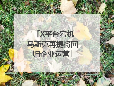 X平台宕机 马斯克再提将回归企业运营